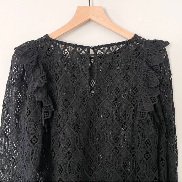 Sezane Noir Black Salina Long Sleeve Blouse 38 US 6 - Picture 7 of 12